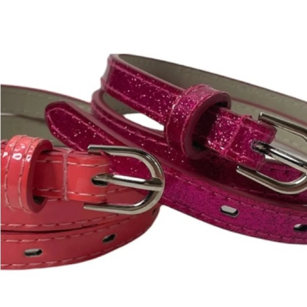 Girls Belt Set Bundle Glam Barbie Pink & Pink Sparkle Size M/L Girls Size 8 -10